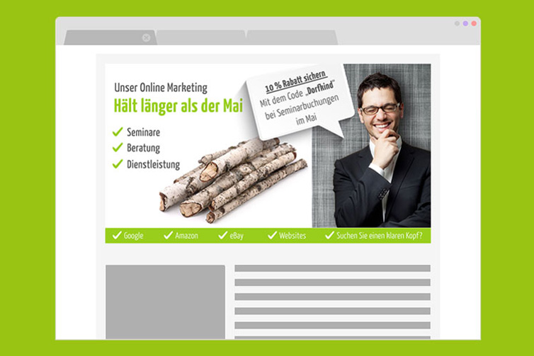 Pay per Lead bringt Werbetreibenden vor allem durch Banner Vorteile. Pay per Lead durch Banneranzeige auf einer Webseite.