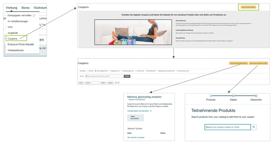 Erstellung von Amazon Coupons
