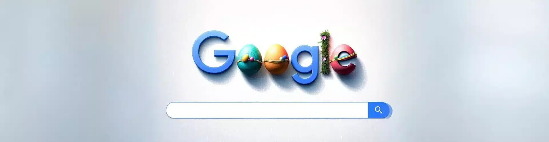 Google-Schriftzug mit Osterei-Elementen symbolisiert Google Easter Eggs