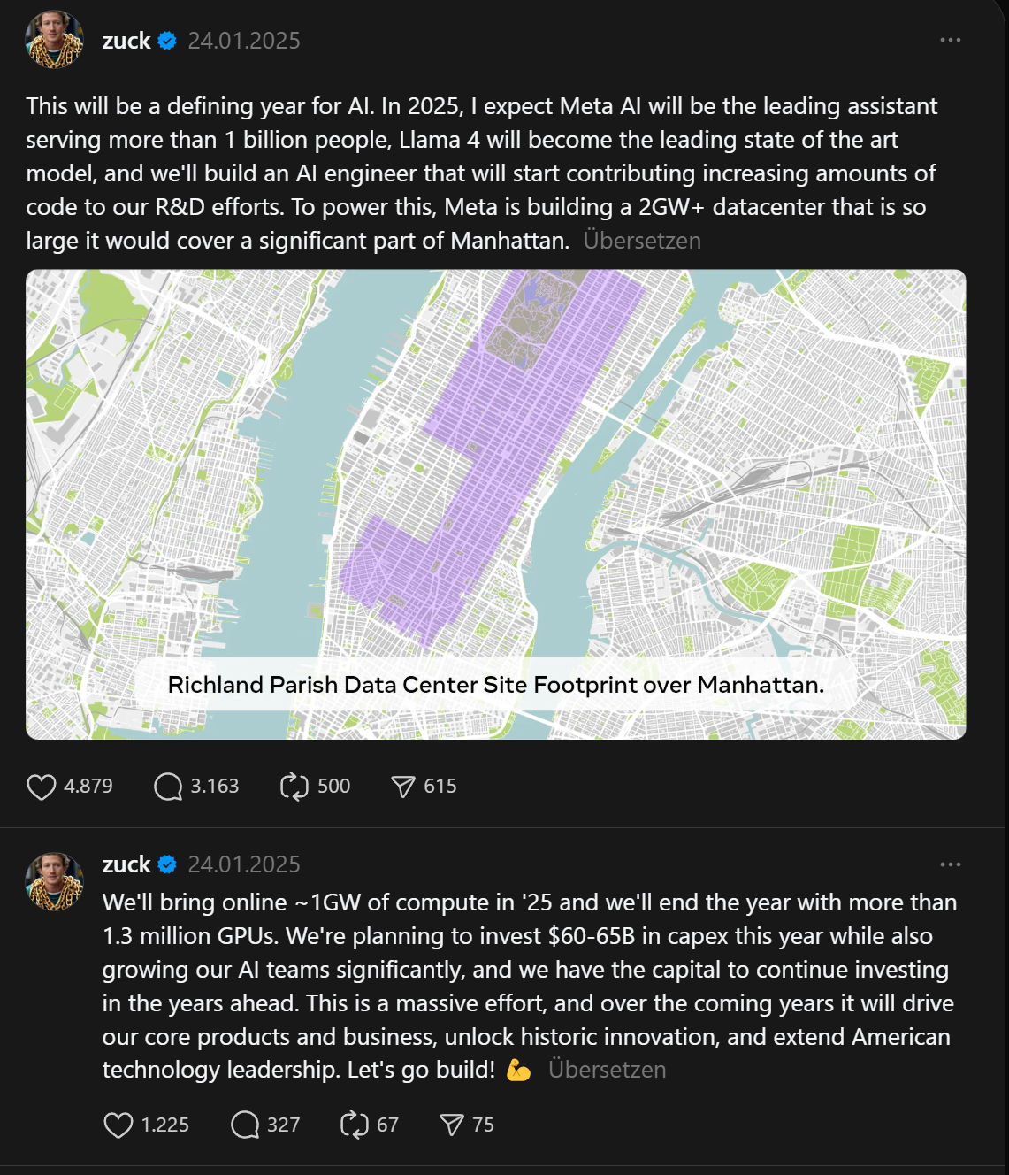Screenshot Twitter zu neuer Meta-KI