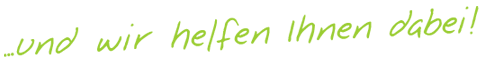 und wir helfen Ihnen dabei Schriftzug njoy