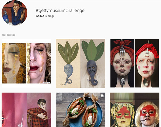 User Genererated Content Kampagne Getty Museum Bilder der User Genererated Content Kampagne des Getty Museums.